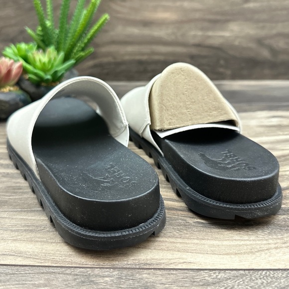 NIB Sorel Roaming Decon Leather Slide Sandal Sea Salt - Picture 7 of 12